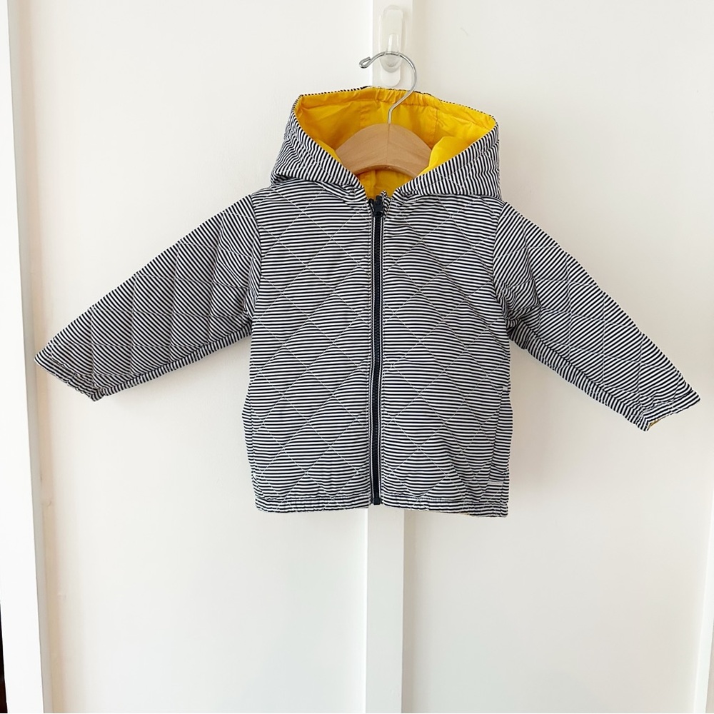 PETIT BATEAU yellow reversible windbreaker jacket